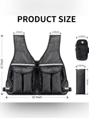 Adjustable Prodigen Weighted Vest, 0-10 Lb/0-12 LbWgt Vest Detachable Pocket